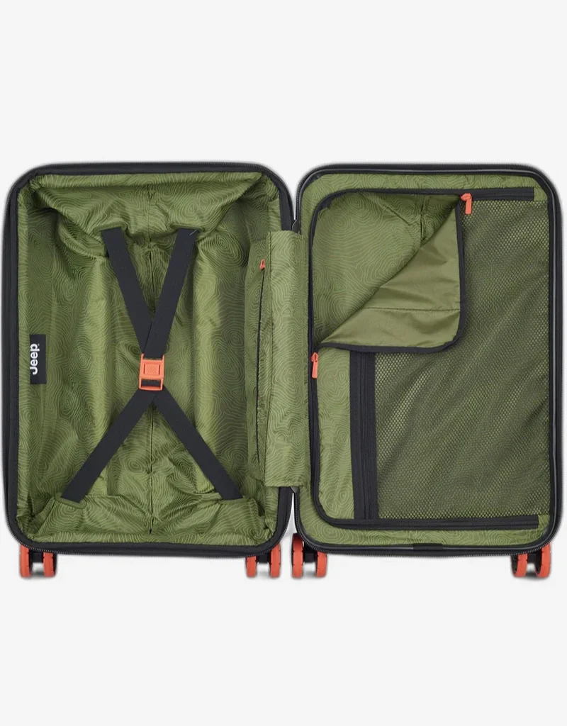 Jeep  JH001A 55 Cm Hardcase 4-Double Wheeled Expandable Cabin Luggage Trolley Case - Green  | Best Price UAE